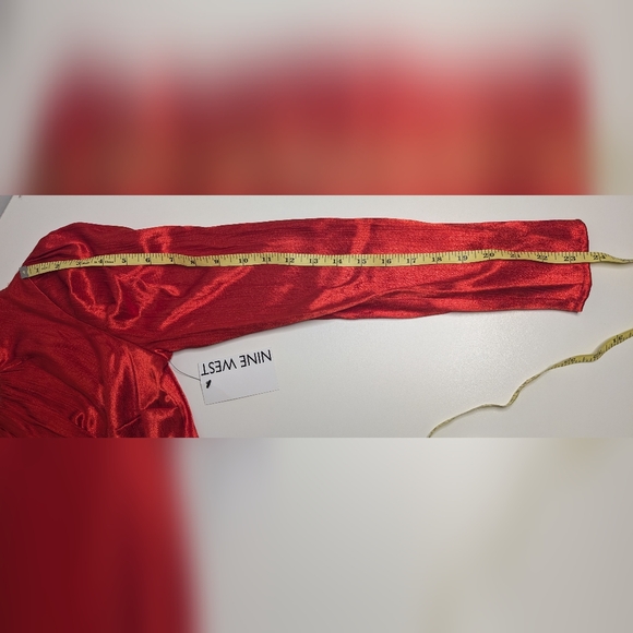 NWT Nine West XS Womens Red Long Sleeve Dress 'Luxe Animal' - Picture 13 of 13